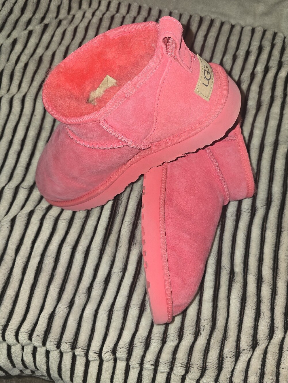 UGG Classic Ultra Mini Booties in Bright Pink (Womens 9)